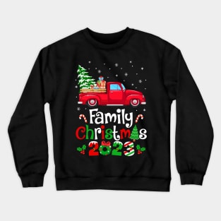 Family Christmas 2023 Truck Tree Squad Matching Xmas Team Crewneck Sweatshirt